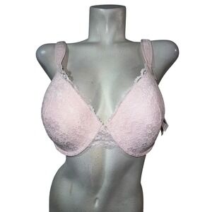 New Jessica Simpson Pink Lace Full Coverage Underwire Bra Size 42C